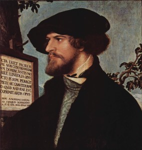 Porträt des Namenspatrons Bonifacius Amerbach von Hans Holbein dem Jüngeren.