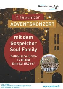 Plakat Adventskonzert,Kirche im Hintergrund