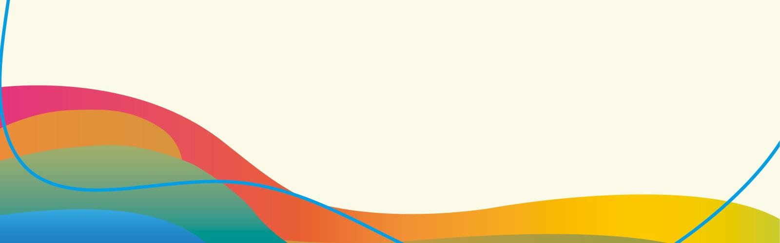 Bunte Welle unten, sonst beiger Hintergrund