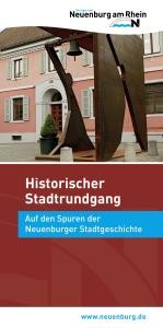 Titelseite Flyer Historischer Stadtrundgang mit historischer Glocke und dem Museum für Stadtgeschichte