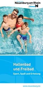 Titelseite Flyer Hallenbad mit Blicks ins Hallenbad und eine Rutsche