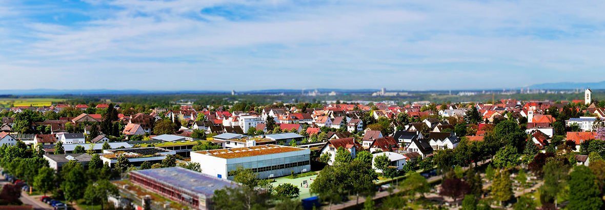 Ausschnitt Luftansicht Stadt Neuenburg am Rhein